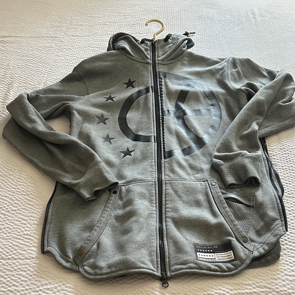 Nike Grey Zip-Up Hoodie with Star Graphic